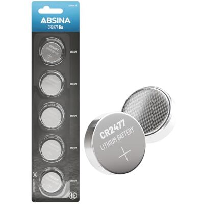 ABSINA 5X Pilha botão CR2477 3V Lítio Pilha placa base de lítio 3V à prova de fugas e de longa duração CR2477N pilhas botão ABSINA 5X Pilha botão CR2477 3V Lítio Pilha placa base de lítio 3V à prova de fugas e de longa duração CR2477N pilhas botão