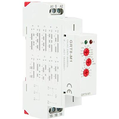 FTVOGUE Relé de atraso, interruptor de relé de atraso de tempo AC 220 V, GRT8-M1 montagem em calha DIN com 10 funções indicadores LED FTVOGUE Relé de atraso, interruptor de relé de atraso de tempo AC 220 V, GRT8-M1 montagem em calha DIN com 10 funções indicadores LED