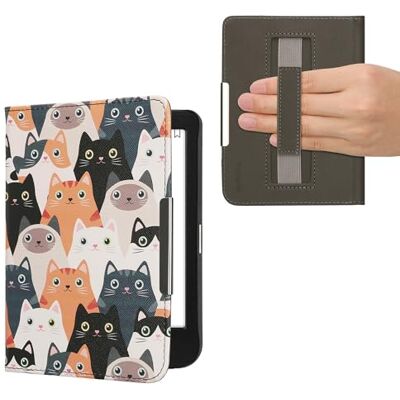 kwmobile Capa compatível com Kobo Clara BW/Colour Capa Capa e-Book com aba e alça de mão Gatinhos kwmobile Capa compatível com Kobo Clara BW/Colour Capa Capa e-Book com aba e alça de mão Gatinhos