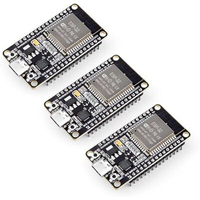 ELEGOO 3 peças Placa de desenvolvimento ESP32 Type C-USB, microcontrolador de núcleo duplo WiFi +Bluetooth de modo duplo a 2,4 GHz para Arduino IDE, MicroPython, NodeMCU, compatível com Ap/STA/Ap+STA ELEGOO 3 peças Placa de desenvolvimento ESP32 Type C-USB, microcontrolador de núcleo duplo WiFi +Bluetooth de modo duplo a 2,4 GHz para Arduino IDE, MicroPython, NodeMCU, compatível com Ap/STA/Ap+STA