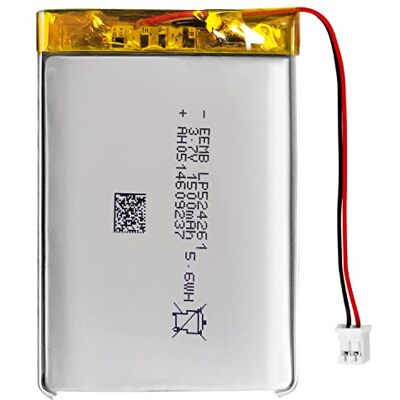EEMB Bateria Lipo 3,7 V 1500 mAh 524261 com conector JST2.0, 1 unidade EEMB Bateria Lipo 3,7 V 1500 mAh 524261 com conector JST2.0, 1 unidade