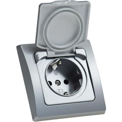 ChiliTec Tomada DELPHI tampa IP44 250V ~/16A UP prata ChiliTec Tomada DELPHI tampa IP44 250V ~/16A UP prata