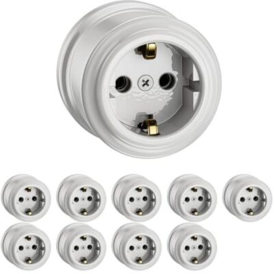 ledscom.de 10 tomadas de energia embutidas em porcelana PORS, branco brilhante, redondas, vileda 65 mm ledscom.de 10 tomadas de energia embutidas em porcelana PORS, branco brilhante, redondas, vileda 65 mm