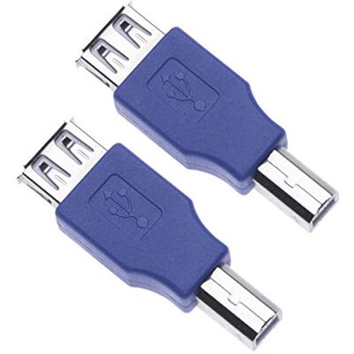 Keple 2 Peças USB 2.0 Feminino para impressora B adaptador macho USB fêmea a macho tomada de impressora gênero trocador conector adaptador de conversor de extensão curta (embalagem de 2) Keple 2 Peças USB 2.0 Feminino para impressora B adaptador macho USB fêmea a macho tomada de impressora gênero trocador conector adaptador de conversor de extensão curta (embalagem de 2)