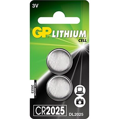 GP Pilhas de botão de lítio CR2025 CR2025 3 V (2 unidades) GP Pilhas de botão de lítio CR2025 CR2025 3 V (2 unidades)
