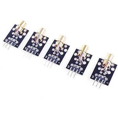 ANGEEK 5 peças 5 V KY-008 650nm módulo de sensor laser para Arduino Raspberry DIY ANGEEK 5 peças 5 V KY-008 650nm módulo de sensor laser para Arduino Raspberry DIY