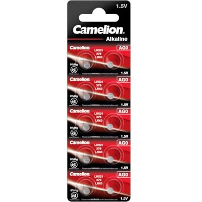 Camelion Pilha de botão s, baterias para relógios LR63 / AG0 / LR521 / 379 / SR521W 10 Pack Camelion Pilha de botão s, baterias para relógios LR63 / AG0 / LR521 / 379 / SR521W 10 Pack