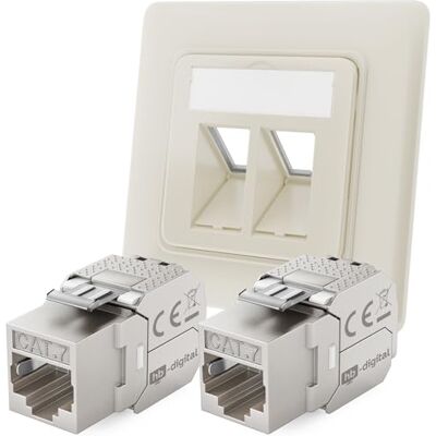 HB-DIGITAL 2 portas CAT 7 RAL9010 2 x CAT 7 Keystone RJ45 módulo LAN Ethernet Keystone tomada fêmea para CAT 5e CAT 6 CAT 6 no máximo. 10 Gbps STP branco puro HB-DIGITAL 2 portas CAT 7 RAL9010 2 x CAT 7 Keystone RJ45 módulo LAN Ethernet Keystone tomada fêmea para CAT 5e CAT 6 CAT 6 no máximo. 10 Gbps STP branco puro