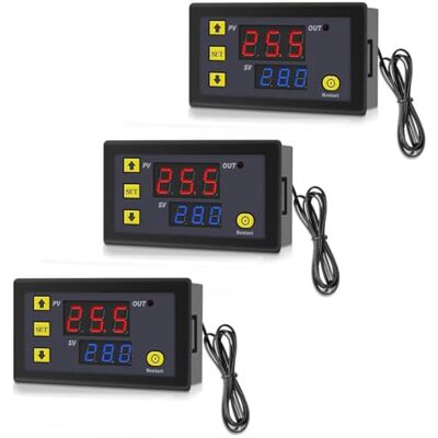 GERUI 3 unidades de regulador de temperatura digital 20 A DC 12 V, termostato digital, interruptor de temperatura de 50 a 120 °C com sensor NTC 10 K. GERUI 3 unidades de regulador de temperatura digital 20 A DC 12 V, termostato digital, interruptor de temperatura de 50 a 120 °C com sensor NTC 10 K.