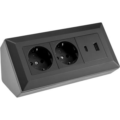 Chilitec 23574 Extensão - 2 tomadas, USB-A+C, 16A/250V, preta Chilitec 23574 Extensão - 2 tomadas, USB-A+C, 16A/250V, preta