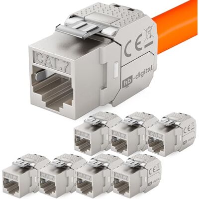 HB-DIGITAL 8 x CAT 7 Keystone Módulo Jack RJ45 conector 1000 MHz 10 Gbit/s totalmente blindado LSA CAT 5e/6/6 A/7 Ethernet LAN cabo HB-DIGITAL 8 x CAT 7 Keystone Módulo Jack RJ45 conector 1000 MHz 10 Gbit/s totalmente blindado LSA CAT 5e/6/6 A/7 Ethernet LAN cabo