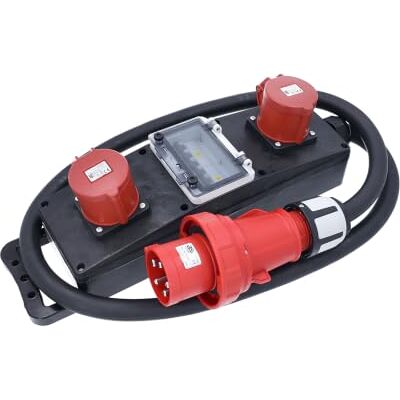 as - Schwabe as Schwabe Extensão de tomadas de borracha maciça S20 Extensão de obra com tomada CEE de 5 polos 400 V, 63 A a 2 tomadas CEE de 5 polos 400 V, 32 A IP44 I as - Schwabe as Schwabe Extensão de tomadas de borracha maciça S20 Extensão de obra com tomada CEE de 5 polos 400 V, 63 A a 2 tomadas CEE de 5 polos 400 V, 32 A IP44 I
