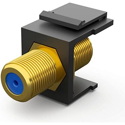 HB-DIGITAL Keystone Módulo com conector F fêmea dourado Keystone multimédia para painel de conexão, conector Keystone, adaptador de acoplamento, tomada e jogo, preto HB-DIGITAL Keystone Módulo com conector F fêmea dourado Keystone multimédia para painel de conexão, conector Keystone, adaptador de acoplamento, tomada e jogo, preto