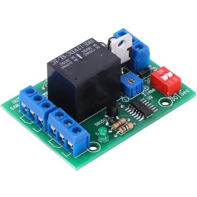 Garosa Módulo relé temporizador 12 V CC 2 canais DPDT atraso desligado automação industrial controlo industrial Garosa Módulo relé temporizador 12 V CC 2 canais DPDT atraso desligado automação industrial controlo industrial
