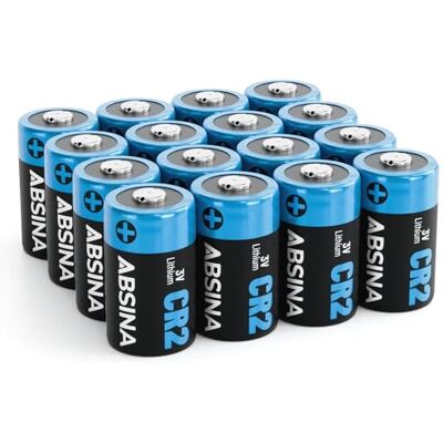 ABSINA 16 pilhas CR2 3V lítio para câmaras e muito mais CR 2 pilhas à prova de fugas e de longa duração pilha CR2 3V com 800 mAh CR2 3 V Lithium Battery, pilha 3 V ABSINA 16 pilhas CR2 3V lítio para câmaras e muito mais CR 2 pilhas à prova de fugas e de longa duração pilha CR2 3V com 800 mAh CR2 3 V Lithium Battery, pilha 3 V