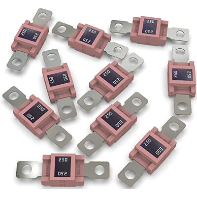 AUPROTEC Fusível MEGA FuSJFS de alta corrente aparafusáveis 80A 500A seleção: 250A Ampere rosa, 10 peças AUPROTEC Fusível MEGA FuSJFS de alta corrente aparafusáveis 80A 500A seleção: 250A Ampere rosa, 10 peças