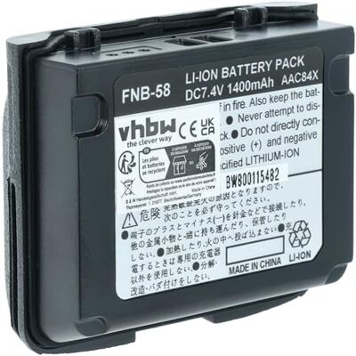 vhbw bateria substitui Yaesu/Vertex FNB-58 FNB-80Li, FNB-58Li, FNB-80 para rádio (1400 mAh, 7,4 V, Li-Ion) vhbw bateria substitui Yaesu/Vertex FNB-58 FNB-80Li, FNB-58Li, FNB-80 para rádio (1400 mAh, 7,4 V, Li-Ion)