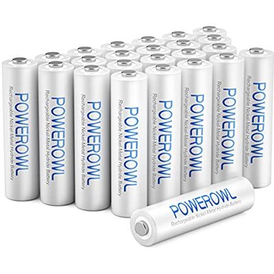 POWEROWL Pilhas Recarregáveis AAA 1000mAh Alta Capacidade 1.2V Pré-carregamento Ni-MH Pilhas AAA Recarregáveis de Baixa Autodescarga (24 Unidades, Recarrega Aproximadamente 1200 Vezes) POWEROWL Pilhas Recarregáveis AAA 1000mAh Alta Capacidade 1.2V Pré-carregamento Ni-MH Pilhas AAA Recarregáveis de Baixa Autodescarga (24 Unidades, Recarrega Aproximadamente 1200 Vezes)