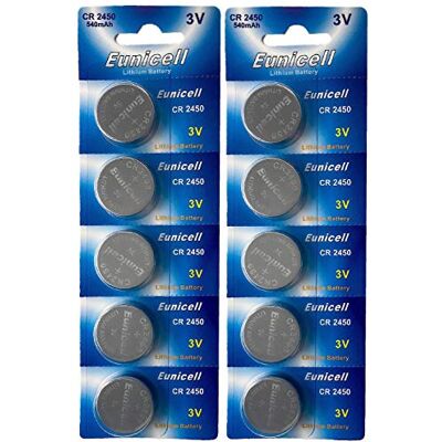 Eunicell Cr2450 5029Lc Blister de lítio de 3 V e 3 volts (10 unidades) Eunicell Cr2450 5029Lc Blister de lítio de 3 V e 3 volts (10 unidades)