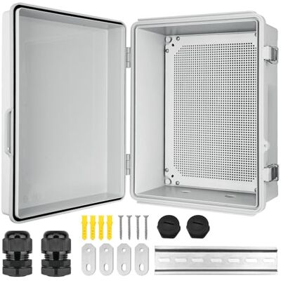 CHENGPI Caixa elétrica exterior, caixa de quadro elétrico IP65, caixa de derivação de montagem em superfície, 330 × 430 × 180 mm CHENGPI Caixa elétrica exterior, caixa de quadro elétrico IP65, caixa de derivação de montagem em superfície, 330 × 430 × 180 mm