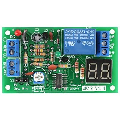 Walfront DC12V Ecrã LED Digital Temporizador Atraso Interruptor Temporização Desligar Módulo Relé 1-99s / 1-99 min Ajustável Walfront DC12V Ecrã LED Digital Temporizador Atraso Interruptor Temporização Desligar Módulo Relé 1-99s / 1-99 min Ajustável