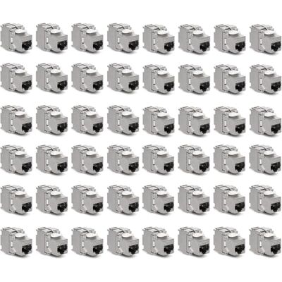 kwmobile 48 x Módulo Keystone CAT 6A Sistema de bloqueio rápido invólucro metálico 10 Gbit/s Montagem sem ferramentas no painel de conexão modular kwmobile 48 x Módulo Keystone CAT 6A Sistema de bloqueio rápido invólucro metálico 10 Gbit/s Montagem sem ferramentas no painel de conexão modular