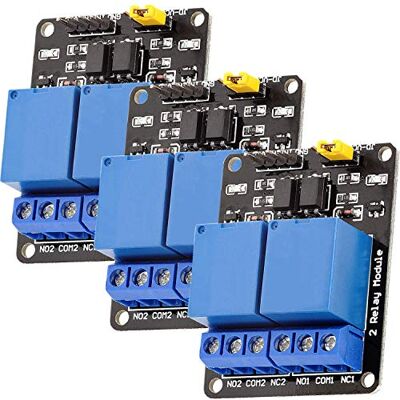 AZDelivery 3 unidades 2 canais módulo Rele 5 V com Optoacoplador Low-Level-Trigger compatível com Arduino com E-Book incluído! AZDelivery 3 unidades 2 canais módulo Rele 5 V com Optoacoplador Low-Level-Trigger compatível com Arduino com E-Book incluído!