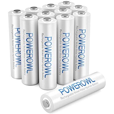 POWEROWL Pilhas Recarregáveis AAA de Alta Capacidade, 12 Unidades (Baixa Autodescarga, Pré-carga) Ni-MH Pilhas Recarregáveis AAA 1000mAh, Recarregue Aproximadamente 1200 Vezes POWEROWL Pilhas Recarregáveis AAA de Alta Capacidade, 12 Unidades (Baixa Autodescarga, Pré-carga) Ni-MH Pilhas Recarregáveis AAA 1000mAh, Recarregue Aproximadamente 1200 Vezes