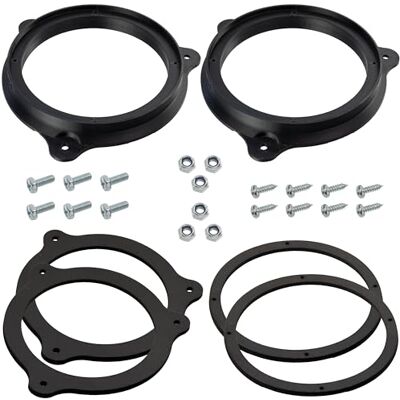 AERZETIX Kit de 2 adaptadores/suportes para altifalantes Ø 165 mm, compatível com Renault Clio MK4 para portas dianteiras AERZETIX Kit de 2 adaptadores/suportes para altifalantes Ø 165 mm, compatível com Renault Clio MK4 para portas dianteiras