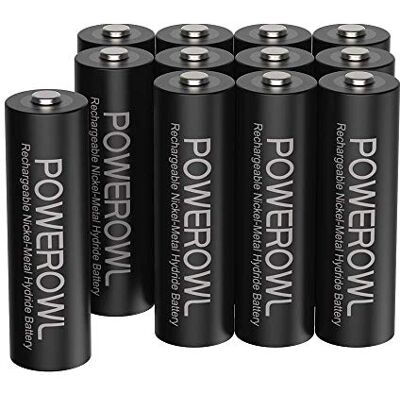 POWEROWL Pilhas AA recarregáveis de alta capacidade 2800 mAh 1,2 V pilha recarregável AA NI-MH diâmetro 14,4 mm baixa auto-descarga (12 peças) POWEROWL Pilhas AA recarregáveis de alta capacidade 2800 mAh 1,2 V pilha recarregável AA NI-MH diâmetro 14,4 mm baixa auto-descarga (12 peças)