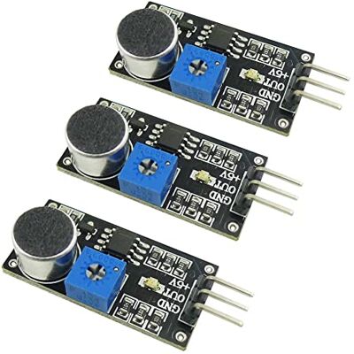 Aihasd 3 peças 4 v 6 v módulo de sensores de deteção de som microfone lm393 para arduino Aihasd 3 peças 4 v 6 v módulo de sensores de deteção de som microfone lm393 para arduino
