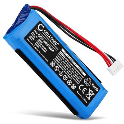 CELLONIC Bateria compatível com JBL GSP1029102A (versão 1) 6000 mAh, 3,7 V, polímero de lítio para JBL Charge 3 Stealth Edition, (2016) CELLONIC Bateria compatível com JBL GSP1029102A (versão 1) 6000 mAh, 3,7 V, polímero de lítio para JBL Charge 3 Stealth Edition, (2016)