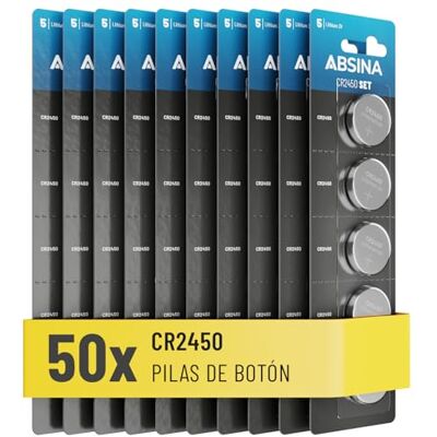 ABSINA 50x CR2450 3V Bateria de Lítio Pilhas CR2450 à Prova de Fugas e de Longa Durabilidade Pilha CR2450 3 Volts, CR 2450 Lítio 3V, Pilhas CR2450 3V de Lítio, CR2450 Pilhas, Pilhas 2450 Baterias ABSINA 50x CR2450 3V Bateria de Lítio Pilhas CR2450 à Prova de Fugas e de Longa Durabilidade Pilha CR2450 3 Volts, CR 2450 Lítio 3V, Pilhas CR2450 3V de Lítio, CR2450 Pilhas, Pilhas 2450 Baterias