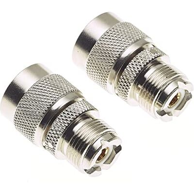 Keple Adaptador de tomada tipo N macho a tomada fêmea UHF, conector macho a fêmea, 2 x tomada tipo N A UHF, conector de acoplamento coaxial para antenas, CCTV, embalagem de 2 Keple Adaptador de tomada tipo N macho a tomada fêmea UHF, conector macho a fêmea, 2 x tomada tipo N A UHF, conector de acoplamento coaxial para antenas, CCTV, embalagem de 2