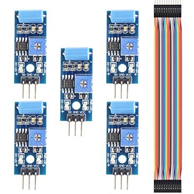 Youmile 5PACK Módulo de sensor de vibração SW-420 Detector de interruptor de alarme de movimento kit eletrónico de bricolage para Arduino com cabo Dupont Youmile 5PACK Módulo de sensor de vibração SW-420 Detector de interruptor de alarme de movimento kit eletrónico de bricolage para Arduino com cabo Dupont