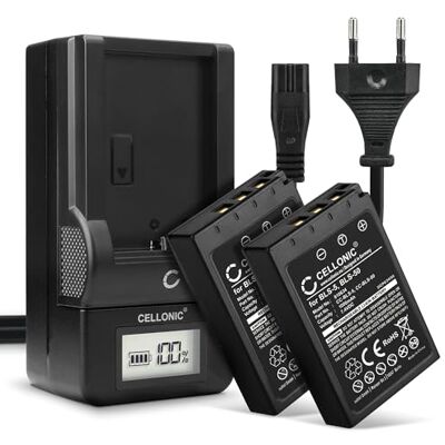 CELLONIC 2X bateria compatível com Olympus Stylus 1, 1s, E-450, E-P7, BCS-1 1000 mAh, 7,4 V, iões de lítio para Olympus EXLKNBCP3, OM System OM-5, Pen E-P3, E-PL10, E-PM1, E-PM2, BCS-5, BLS-50 CELLONIC 2X bateria compatível com Olympus Stylus 1, 1s, E-450, E-P7, BCS-1 1000 mAh, 7,4 V, iões de lítio para Olympus EXLKNBCP3, OM System OM-5, Pen E-P3, E-PL10, E-PM1, E-PM2, BCS-5, BLS-50