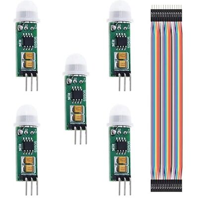Youmile 5 unidades sensor de movimento humano HC-SR505 mini módulo detector infravermelho PIR para interruptor de sensor de corpo para Arduino com cabo Dupont Youmile 5 unidades sensor de movimento humano HC-SR505 mini módulo detector infravermelho PIR para interruptor de sensor de corpo para Arduino com cabo Dupont