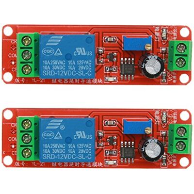 ARCELI 2 peças NE555 12V CC ajustável 0-10 segundo temporizador refluxo módulo de interruptor compatível com Arduino Raspberry Pi ARCELI 2 peças NE555 12V CC ajustável 0-10 segundo temporizador refluxo módulo de interruptor compatível com Arduino Raspberry Pi