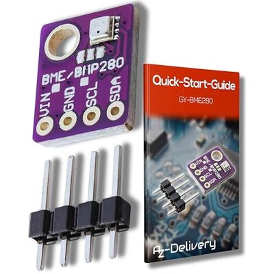 AZDelivery 3 x GY-BME280 Sensor de temperatura, humidade e pressão atmosférica, compatível com Arduino e Raspberry Pi com E-Book incluído! AZDelivery 3 x GY-BME280 Sensor de temperatura, humidade e pressão atmosférica, compatível com Arduino e Raspberry Pi com E-Book incluído!