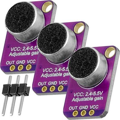 AZDelivery 3 x GY-MAX4466 Electret Microfone amplificador, Breakout sensor MAX4466, compatível com Arduino e Raspberry Pi com E-Book incluído! AZDelivery 3 x GY-MAX4466 Electret Microfone amplificador, Breakout sensor MAX4466, compatível com Arduino e Raspberry Pi com E-Book incluído!