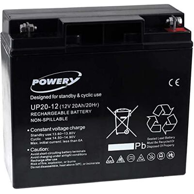 Powery Batería de Gel UP20-12 12V 20Ah (Reemplaza también 18Ah) Powery Batería de Gel UP20-12 12V 20Ah (Reemplaza también 18Ah)