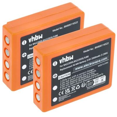 vhbw 2X bateria compatível com HBC Radiomatic Eco, Linus 6, Keynote, Linus 4 controlo remoto industrial (2000 mAh, 3,6 V, NiMH) Linus 6, Keynote,, Linus 4 mando a distancia industrial (2000 mAh, 3,6 V, NiMH) vhbw 2X bateria compatível com HBC Radiomatic Eco, Linus 6, Keynote, Linus 4 controlo remoto industrial (2000 mAh, 3,6 V, NiMH) Linus 6, Keynote,, Linus 4 mando a distancia industrial (2000 mAh, 3,6 V, NiMH)