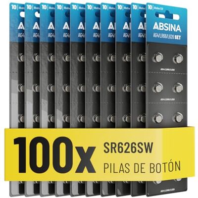ABSINA 100x Pilhas Botão AG4 LR626-1,5V Alcalina, à Prova de Fugas e de Longa Duração SG4 / V4GA / G4A / 4GA / L626 / 177 / SR626SW / LR66 Pilha Botão LR626, Pilhas Relógios, Pilha lr626 ABSINA 100x Pilhas Botão AG4 LR626-1,5V Alcalina, à Prova de Fugas e de Longa Duração SG4 / V4GA / G4A / 4GA / L626 / 177 / SR626SW / LR66 Pilha Botão LR626, Pilhas Relógios, Pilha lr626
