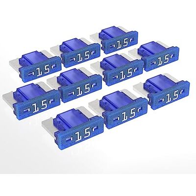 AUPROTEC Mini LP Fufagor de folha 2A 30 A fusível de tomada de carro, opção: 15 A amperes azul, 10 unidades AUPROTEC Mini LP Fufagor de folha 2A 30 A fusível de tomada de carro, opção: 15 A amperes azul, 10 unidades