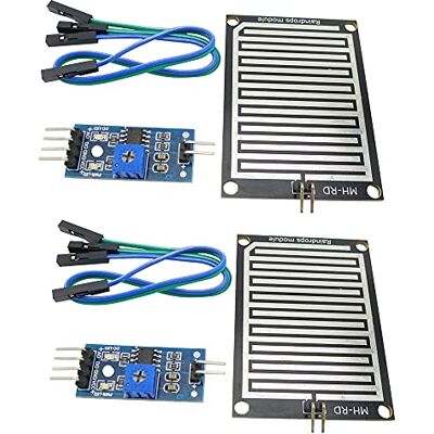 Aihasd 2 peças humidade sensor de chuva gotas de chuva chuva chuva módulo de sensores reconhecimento comparador LM393 para Arduino para framboesas PI Aihasd 2 peças humidade sensor de chuva gotas de chuva chuva chuva módulo de sensores reconhecimento comparador LM393 para Arduino para framboesas PI