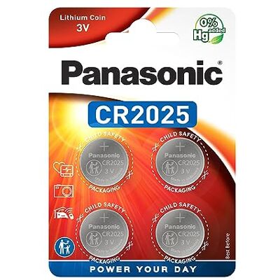 Panasonic Pilha de botão de lítio CR2025 4 unidades Panasonic Pilha de botão de lítio CR2025 4 unidades