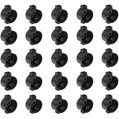 Meister Caixa de ligações elétricas para embutir, cor preta, 25 unidades, para a instalação de interruptores e tomadas. Caixa de embutir com túnel para conexões, caixa de derivação, Meister Caixa de ligações elétricas para embutir, cor preta, 25 unidades, para a instalação de interruptores e tomadas. Caixa de embutir com túnel para conexões, caixa de derivação,