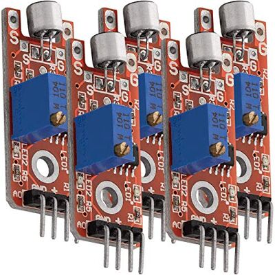AZDelivery 5 x KY-038 microfone detecção de som de alta sensibilidade módulo pequeno compatível com Arduino com E-Book incluído! AZDelivery 5 x KY-038 microfone detecção de som de alta sensibilidade módulo pequeno compatível com Arduino com E-Book incluído!