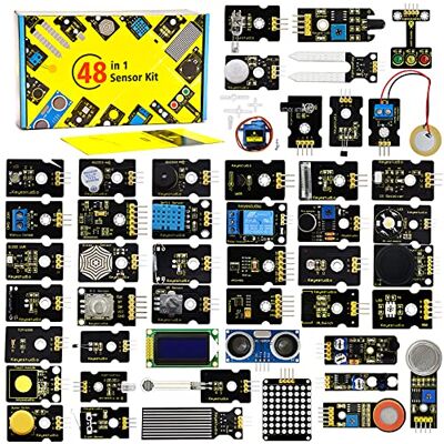 KEYESTUDIO Atualizado 48 em 1 Kit de módulos de sensor com tutorial compatível com Arduino UNO R3 Mega 2560 Nano Raspberry KEYESTUDIO Atualizado 48 em 1 Kit de módulos de sensor com tutorial compatível com Arduino UNO R3 Mega 2560 Nano Raspberry