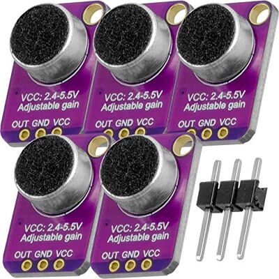 AZDelivery 5 x GY-MAX4466 Electret Microfone amplificador, Breakout sensor MAX4466, compatível com Arduino e Raspberry Pi com E-Book incluído! AZDelivery 5 x GY-MAX4466 Electret Microfone amplificador, Breakout sensor MAX4466, compatível com Arduino e Raspberry Pi com E-Book incluído!